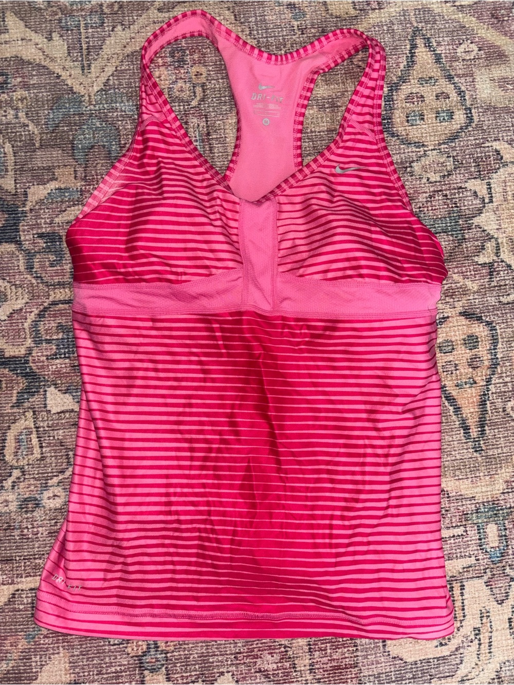 Nike Hot Pink Striped Racerback Tank